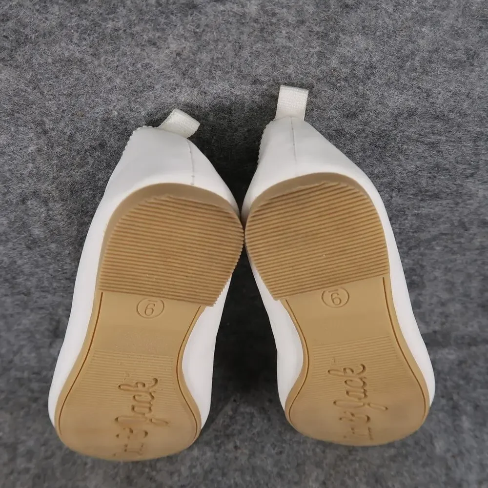 Cat & Jack Shoes Kids 9 Ballet Flats Mary Jane Strap Bow White Fashion Girls